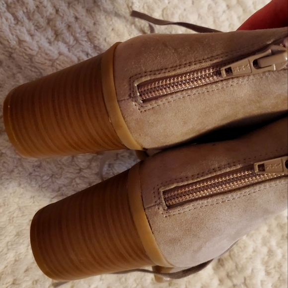 SOLD. Old Navy lace-up, peep-toe, heel, booties - Picture 3 of 5